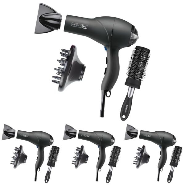 Infiniti PRO CONAIR Hair Dryer with Diffuser,Professional AC Motor,Tourmaline Ceramic Technology Blow Dryer,Includes Concentrator and Blowout Brush