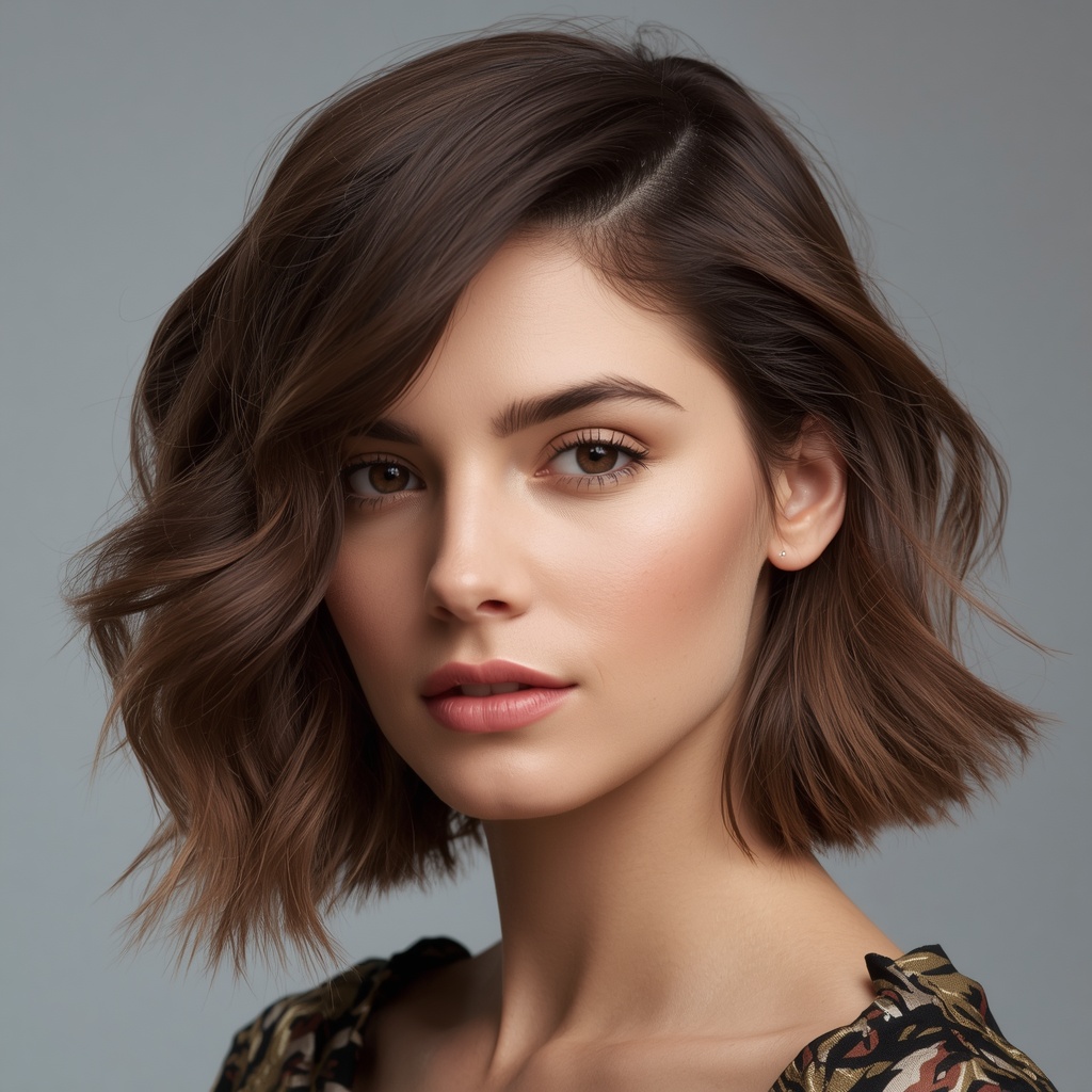 30. Side-Swept Textured Bob